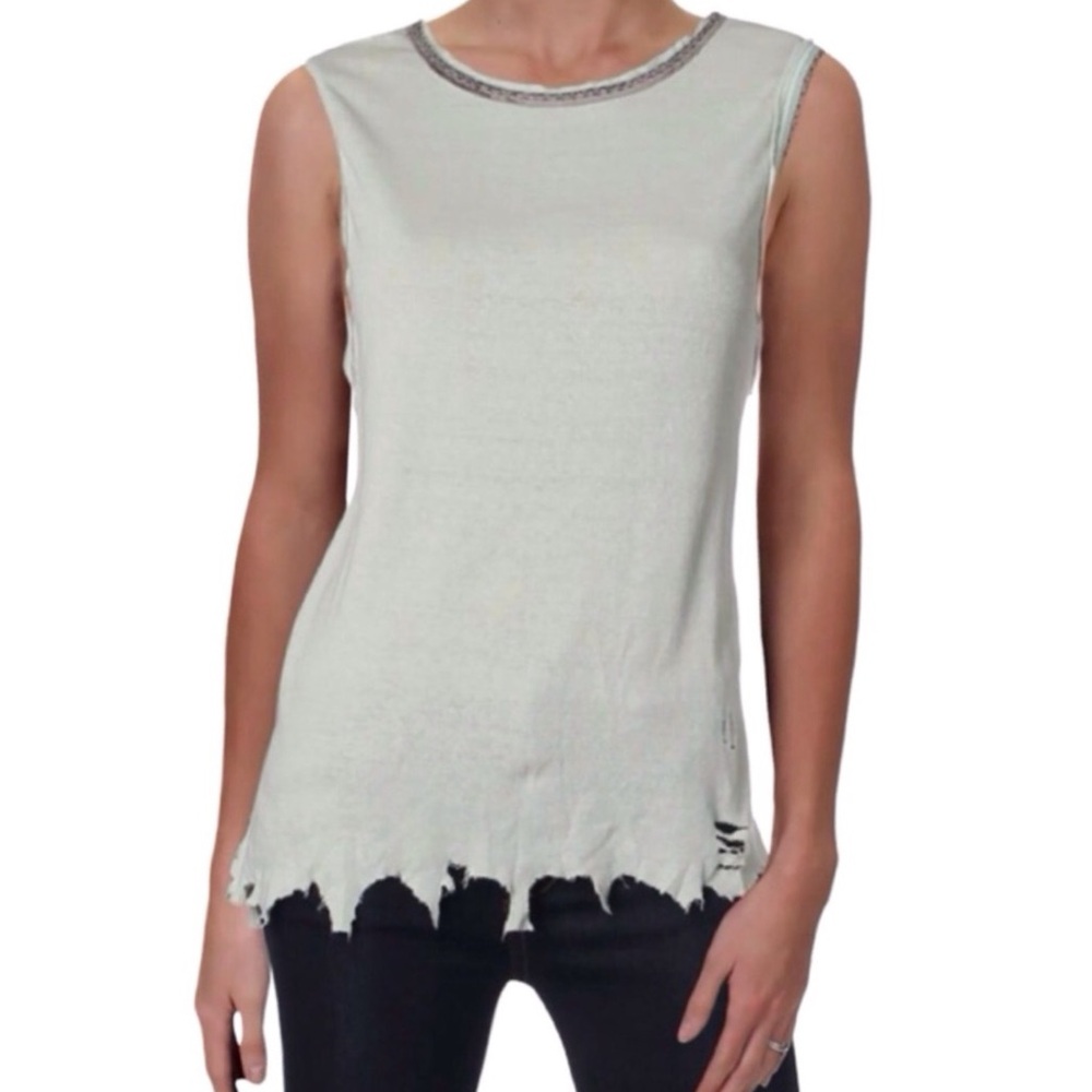 Free People: We the Free Ringer Distressed Boho Muscle Tank (NWT) (Size: Small)